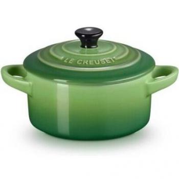 Minicocotte de cerámica Le Creuset en color verde, tamaño 10 cm - Ideal para cocinar y servir