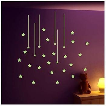 Adhesivos de pared FosforescenteEstrellas Fugaces - 55 x 10cm