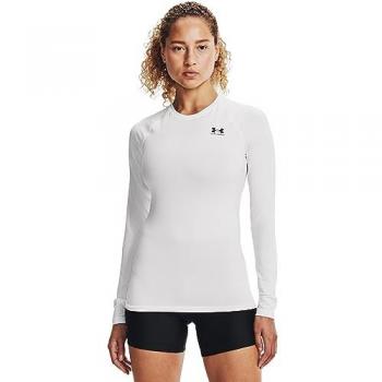 Under Armour Camiseta de Manga Larga HeatGear Authentics Comp para Mujer, Color Blanco (100), Talla XL, compresión