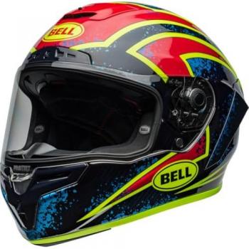 BELL Casco Integral Race Star DLX Flex Azul Xenon Negro Rojo Amarillo L