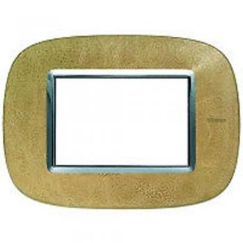 Placa Axolute 3 Módulos Color Arena de Piel HB4803SLC - Bticino