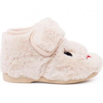 Zapatillas de casa cerradas de niños Pisamonas de pelo suave con forma de conejito