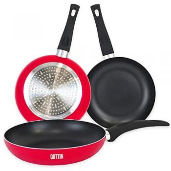 Sartén Antiadherente Quttin Infinity Plus 22cm - Aluminio Forjado Doble Capa, Roja, Apta para Todo Tipo de Cocinas