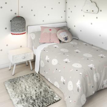 HACIENDO EL INDIO Funda nórdica Globos y Gatos Cama 90 cm