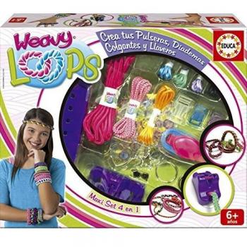 Educa Borrás - Weavy Loops set 4 en 1, diademas, colgantes y llaveros