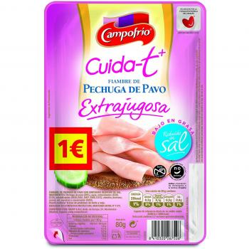 Campofrio Lonchas Pechuga de Pavo Cuida-T y Extra Jugoso - 80 gr