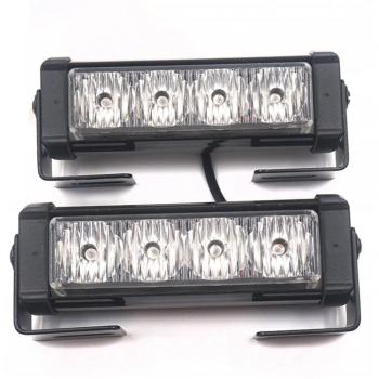 linchview 2 x 4 LED 24 W 12 V Auto Faros de advertencia Strobe Flash Luz Parpadeante Luz Cargo Truck Strobe Leuchten con interruptor cable y ángulo de montaje 7 Patrón de flash