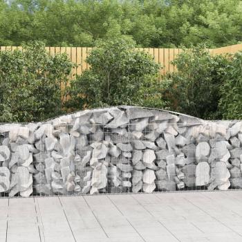 vidaXL Arched Gabion Baskets 4 pcs 400x50x80/100 cm Galvanised Iron
