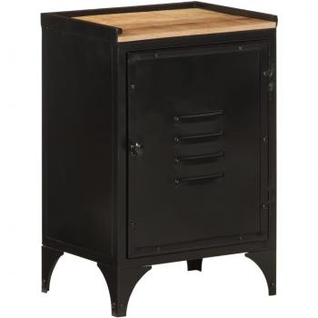 Mueble de baño 40x30x60 cm en hierro y madera maciza Mango Marrón