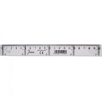 Faibo 821714 - Regla plana transparente, 20 cm