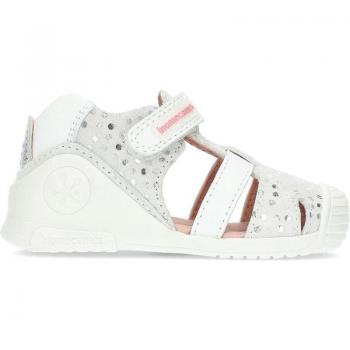 Sandalias BIOMECANICS para niña en color blanco modelo SANDALIA PUNTITOS 232115