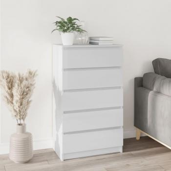 Cajonera de madera multicapa blanca pulida 60x36x103 cm
