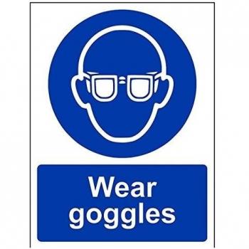 vsafety 41040 an-rdesgaste gafas obligatorio EPI Sign, plástico rígido, vertical, 150 mm x 200 mm), color azul