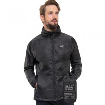 Mac in a Sac Origin 2 Adult Black Jacket - Waterproof, Packable, Unisex, Size: XXL