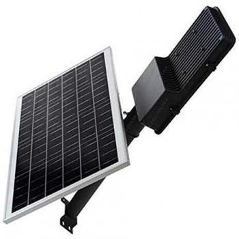 Luz de Calle Solar LED 50W con Panel, Luz Natural 4000K, Color Negro, IP65