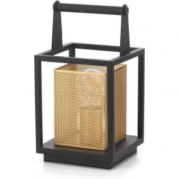 Lámpara de mesa MALIK Metal Negro y Oro