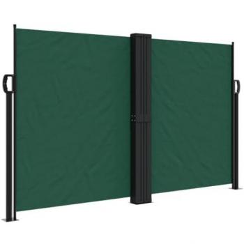 Toldo lateral retráctil 140x1200 cm Color Negro, Crema, Azul y Verde Oscuro