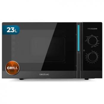 Microondas Cecotec Proclean 4120 Mecánico 23L con Grill 800W y 1000W, Cocción Uniforme, 8 Niveles de Potencia, Función Descongelado, Temporizador de