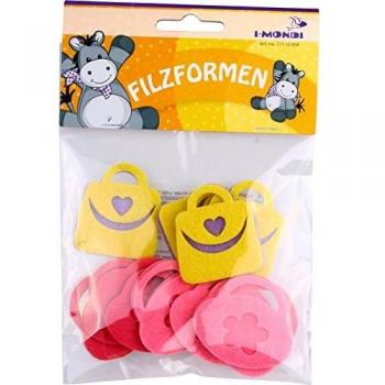 i-mondi® Formas de fieltro precortadas figura bolso de mano para manualidades 12 piezas autoadhesivos