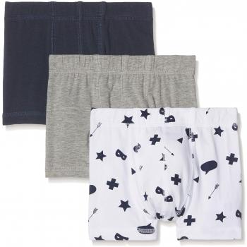 NAME IT Nkmtights 3p Grey Mel Noos, Bóxer para Niños, Multicolor
