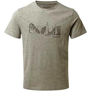 Craghoppers Calvino Camiseta de Manga Corta para Hombre, Hombre, Camiseta, CMT883 6JI90, Suave Gris Marga Montaña, XXL
