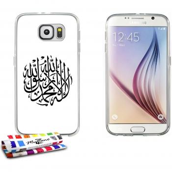 Carcasa Flexible Ultra-Slim SAMSUNG GALAXY S6 de exclusivo motivo [Shahada al liwa] [Gris] de MUZZANO  + ESTILETE y PAÑO MUZZANO REGALADOS - La Protección Antigolpes ULTIMA, ELEGANTE Y DURADERA para su SAMSUNG GALAXY S6