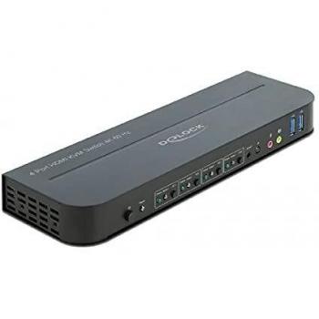 Delock 11483 Conmutador KVM HDMI 4x1 4K 60 Hz USB 3.0 Negro