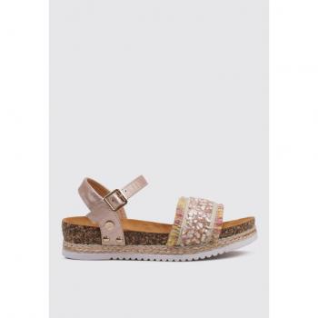 Isteria 24091 Sandalia Plana Mujer Beige - Comodidad y Versatilidad - Materiales de Alta Calidad - Tacón de 4 Cm