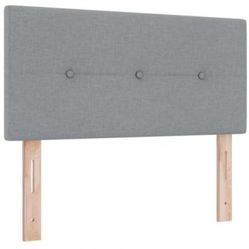 Cabecero LED con luces de tira gris claro 90 cm tela