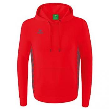 Erima Essential Team Hoodie - Unisex Red Sweatshirt for Kids and Adults