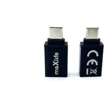 Adaptador USB-A Hembra a USB-C Macho Compacto Negro