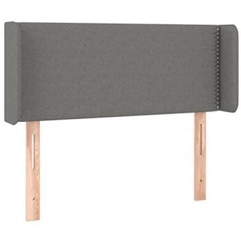 Cabecero Tapizado con Luces LED Gris Oscuro 93x16x78/88 cm
