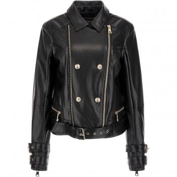 Guess Faux Leather Biker Jacket - Olivia, Black, Female, Size: S
