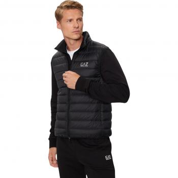 EA7 Woven Down Gilet - Black/Silver - Male - Size: M