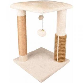 Árbol para Gatos Flamingo Sno 3 - 34 x 34 x 50 cm, con Superficies para Rascar en Color Crema