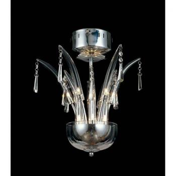Lámpara colgante redonda Jasper 12 bombillas G4 cromo pulido y cristal, no compatible con LED/CFL