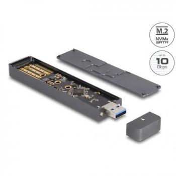 DeLOCK 42021 Caja externa para disco duro M.2 SSD Gris