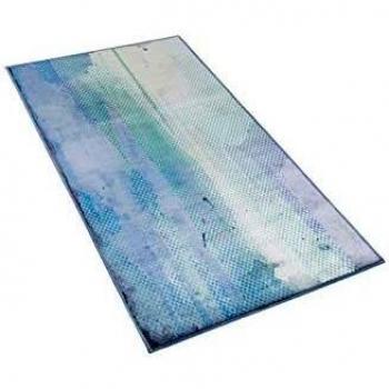 Alfombra Susuz Azul Marino/Verde Esmeralda/Gris Claro 80 x 150 cm de Poliéster