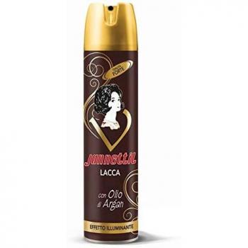 Laca de Cabello Jannettil con Aceite de Argán 300 ml - Fijación Fuerte y Efecto Iluminante