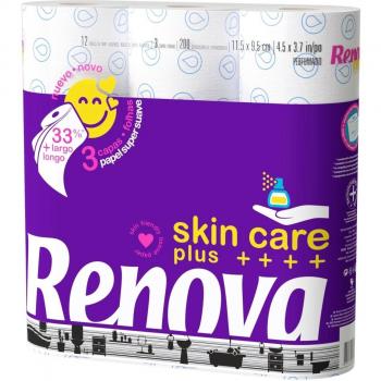 Renova Papel Higiénico Skin Care Plus Decorado Perfumado - 12 Rollos