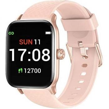 Letsfit Smart Watch for Android Phones, Fitness Tracker with Heart Rate & Sleep Monitor & Blood Oxygen Saturation, 5ATM Waterproof Cardio Smartwatch for Women Men Compatible with iPhone Samsung-Pink