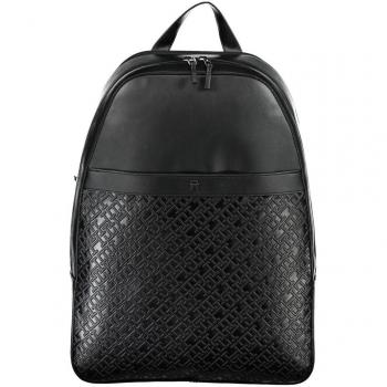 Tommy Hilfiger Black Monogram Men's Backpack - One Size Polyethylene