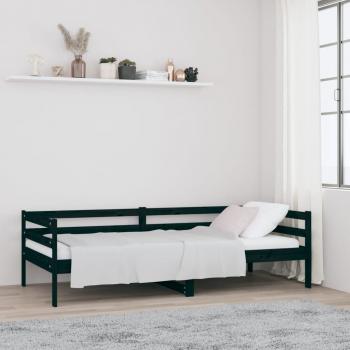 Sofá cama madera maciza de pino negro 90x190 cm