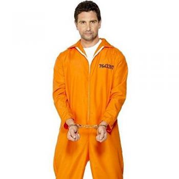 Generique - Disfraz de preso para Hombre Naranja - M