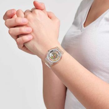Reloj Swatch Clearly Skin Transparente Unisex con Correa de Silicona