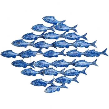 Decoración de Pared de Madera Tallada con Diseño de Peces