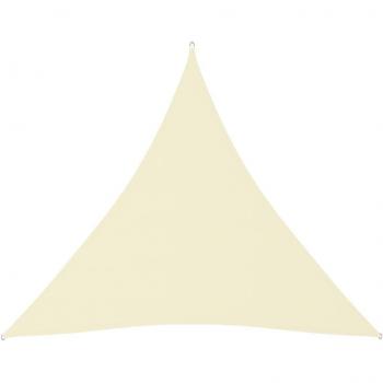 Toldo de vela triangular tela Oxford crema 4x4x4 m