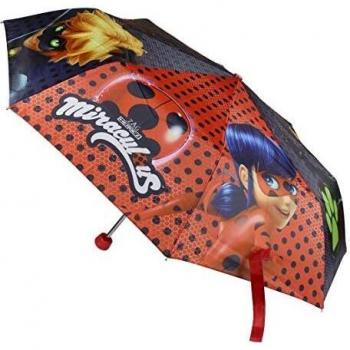 Ladybug y Catnoir - Paraguas Plegable 51,5cm, Color Rojo