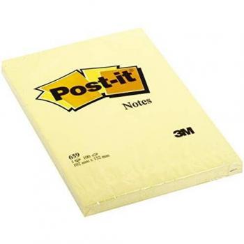 3M - Post-It Bloc Notas Amarillo Formato Xl. 100 Hojas/Bloc , 6 unidades