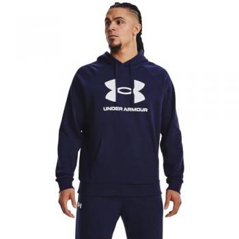 Under Armour Men's Rival Fleece Logo Hoodie - Loose Fit, Midnight Navy, Size L